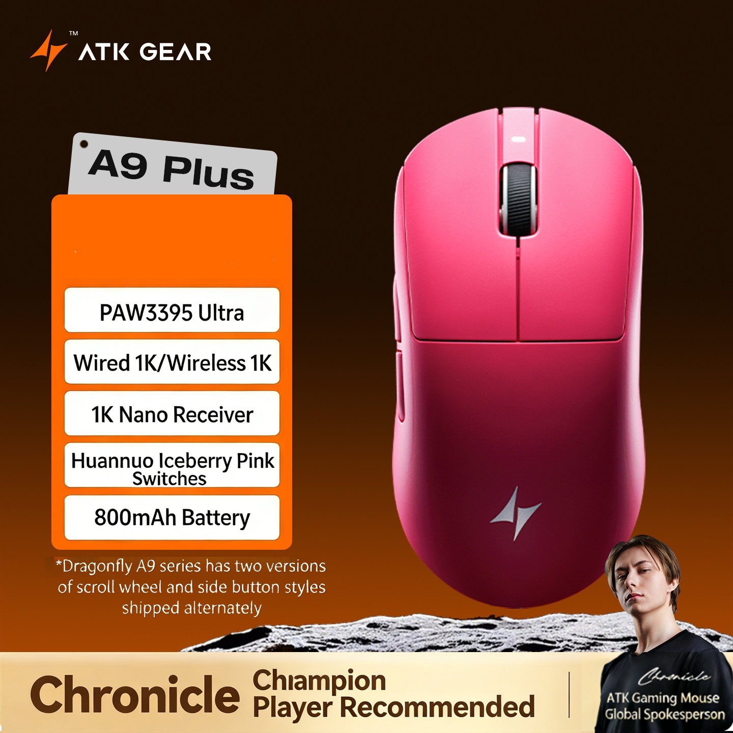 Gaming Hand Accessories - Ratón Inalámbrico para Juegos ATK DragonFly